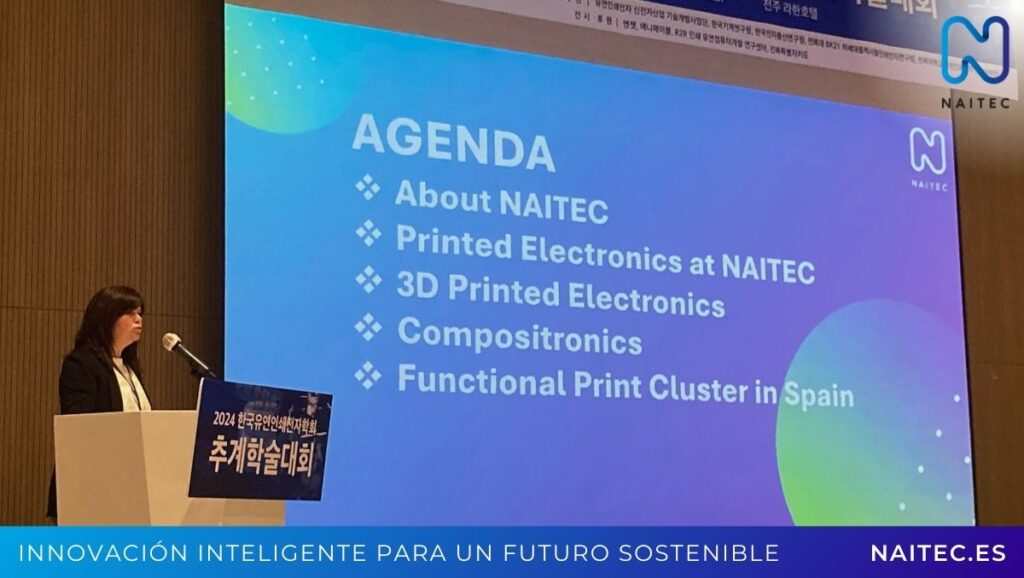 La investigadora de NAITEC Rakel Herrero, primera ponente española en el principal foro de electrónica impresa de Corea