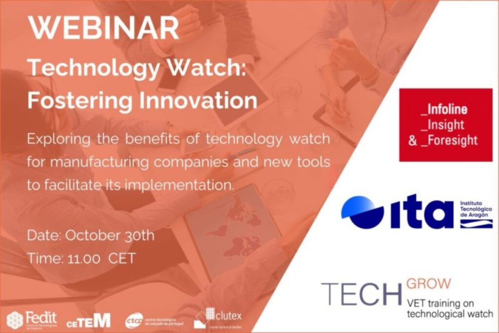 Fedit organiza, en el marco del proyecto TechGrow, el webinar: ‘Vigilancia Tecnológica: Fomentando la Innovación’